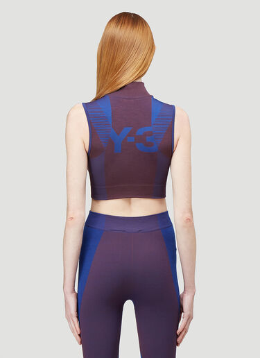 Y-3 Classic Seamless Knit Cropped Top Blue yyy0245010