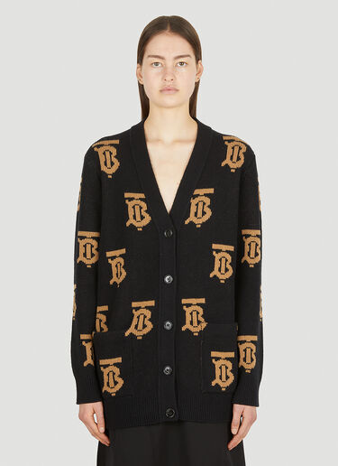Burberry Nadine Logo Jacquard Cardigan Black bur0251015