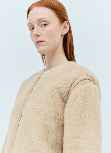 Max Mara 크루넥 테디 재킷  베이지 max0255015