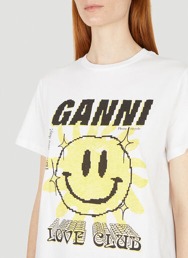 GANNI Love Club T-Shirt White gan0248006