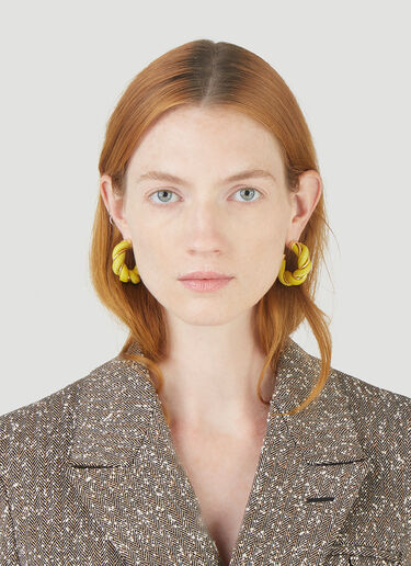 Bottega Veneta Twisted Leather Earrings Yellow bov0245091