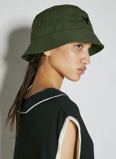 Y-3 Logo Embroidery Bucket Hat Green yyy0354021