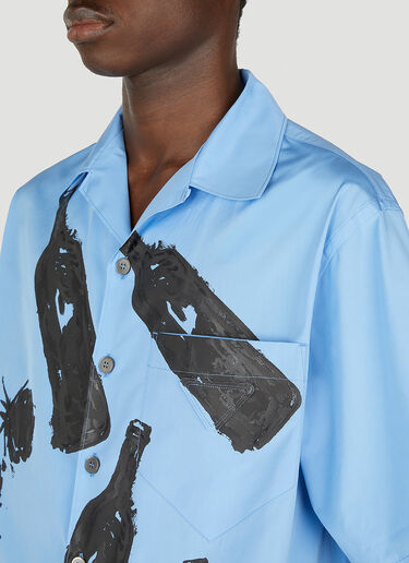 Prada Graphic Print Shirt Blue pra0152007