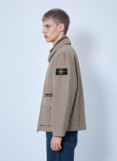 Stone Island Textured Zip Jacket Beige sto0165094