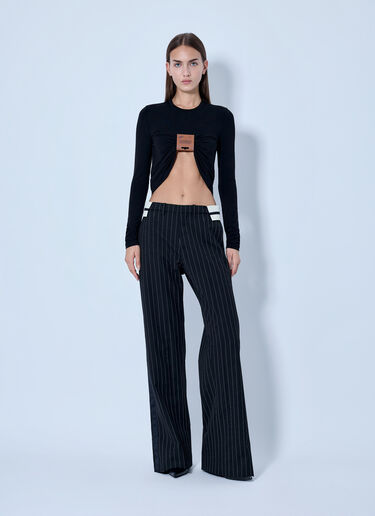 LN-CC® - Jean Paul Gaultier: Ruched Logo Cropped Top - Black Jean Paul Gaultier Ruched Logo Cropped Top Black jpg0266013