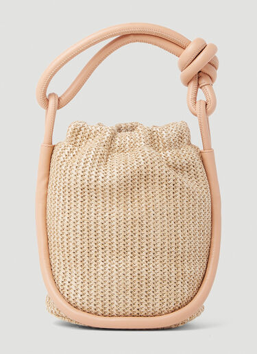 GANNI Small Knot Bucket Handbag Beige gan0253044