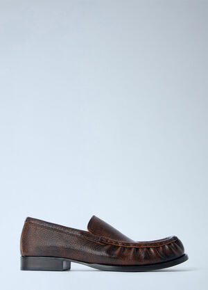 Dries Van Noten Pebbled Leather Loafers Dark Brown dvn0266041