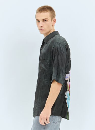 Acne Studios 褶皱短袖衬衫  黑色 acn0158002