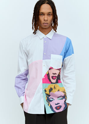 Comme des Garçons SHIRT x Andy Warhol 팝 아트 셔츠 화이트 cdg0156002