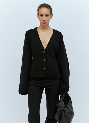 Khaite Scarlet Knit Cardigan Black kha0253001