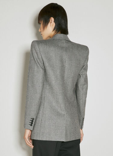 Prince Of Wales Flannel Blazer Saint Laurent Prince Of Wales Flannel Blazer Grey sla0253034