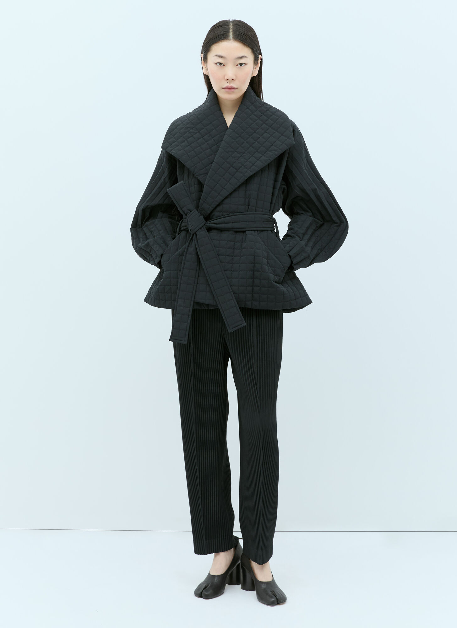 Shop Issey Miyake Quilted Jacket In Black
