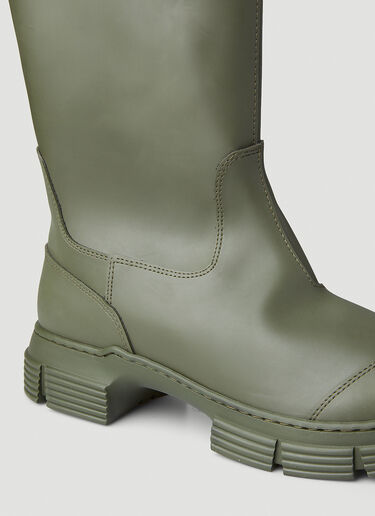 GANNI Recycled Rubber Boots Khaki gan0246033