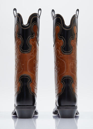 Mid Shaft Embroidered Western Boots GANNI Mid Shaft Embroidered Western Boots Black gan0254036