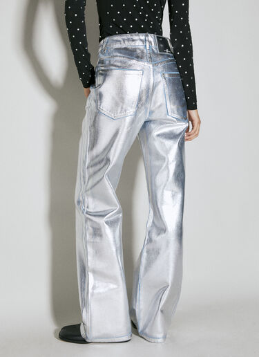 Rabanne Metallic Coated Denim Jeans Silver pac0254033