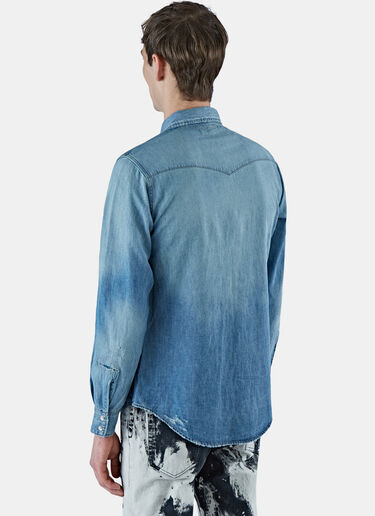 Saint Laurent Oversized Western Denim Shirt Blue sla0124051