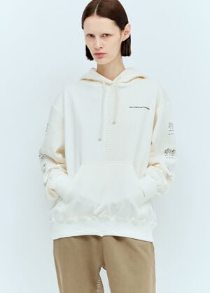 Space Available Circular Artisan Hooded Sweatshirt White spa0356012