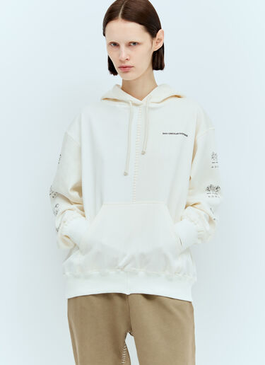 Space Available Circular Artisan Hooded Sweatshirt White spa0356012