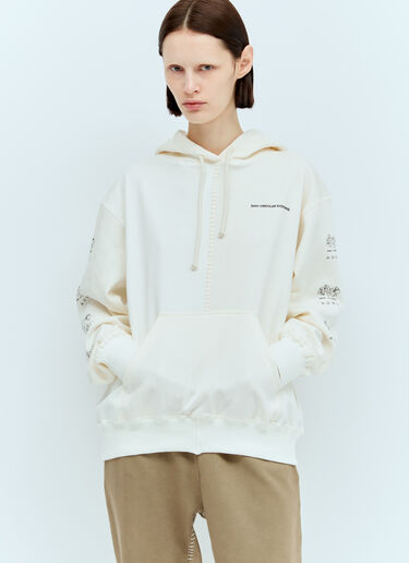 Space Available Circular Artisan Hooded Sweatshirt White spa0356012