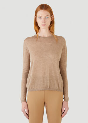 Max Mara Crewneck Knit Sweater Beige max0245017