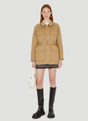 Burberry Diamond Quilted Jacket Beige bur0251032