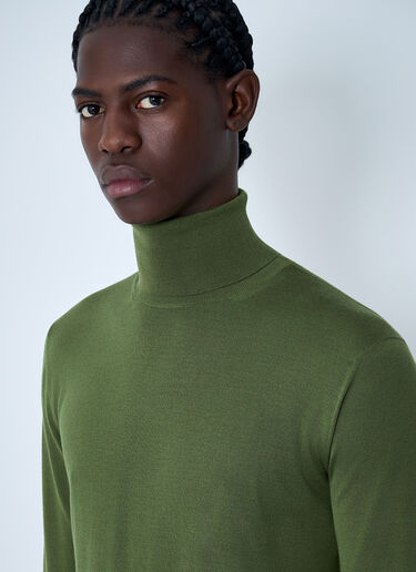 Fine Knit Turtleneck Sweater Saint Laurent Fine Knit Turtleneck Sweater Olive sla0162028