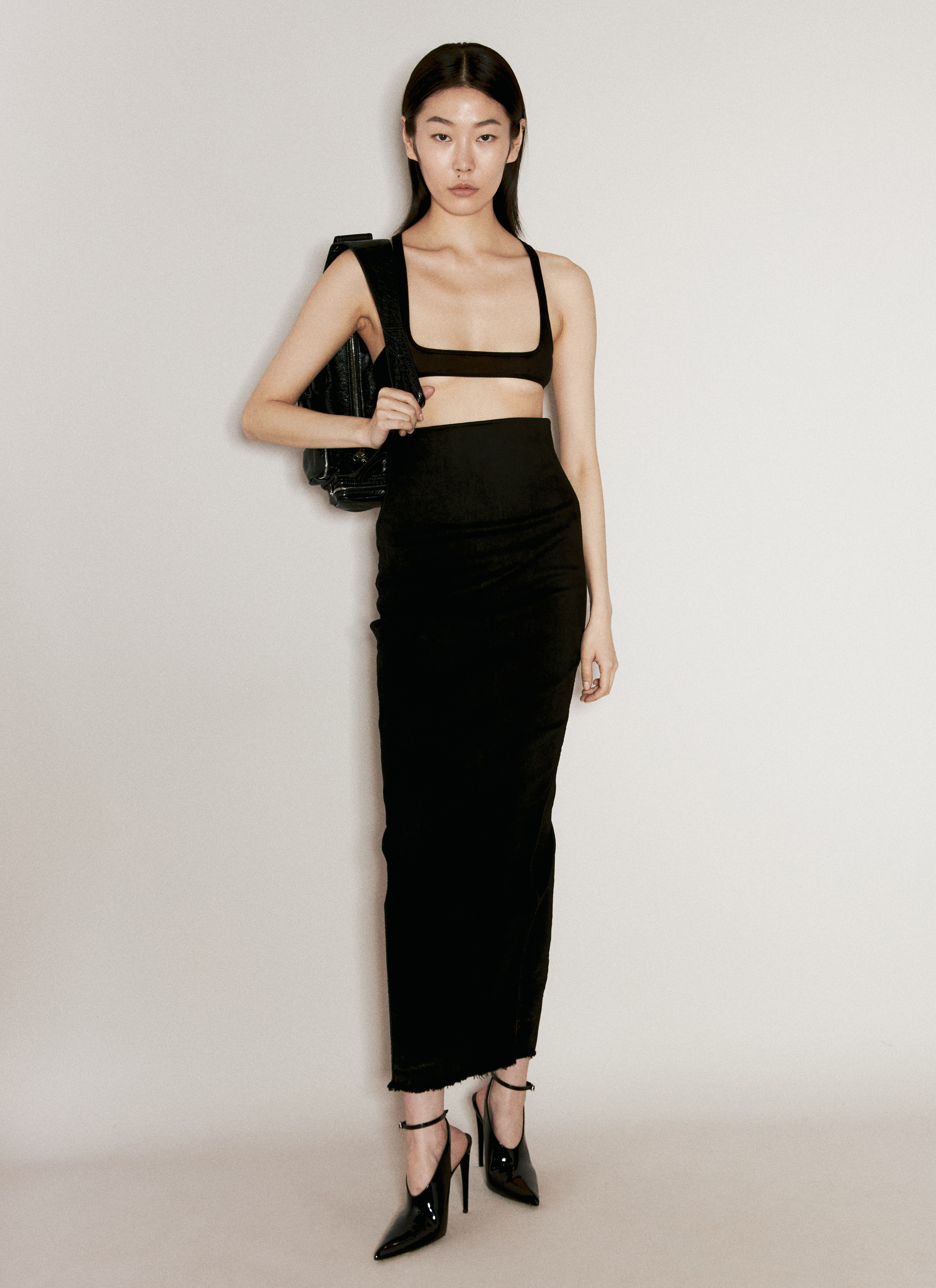 Rick Owens リックオウエンス Cape Tank ギャザーワンショルダー トップス レディース ブラック RP01B4636 C Rick Owens (リックオウエンス) Cape Tank ギャザーワンショルダー