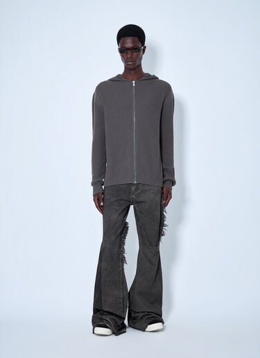 Rick Owens Wool Zipped Hoodie Grey ric0165067