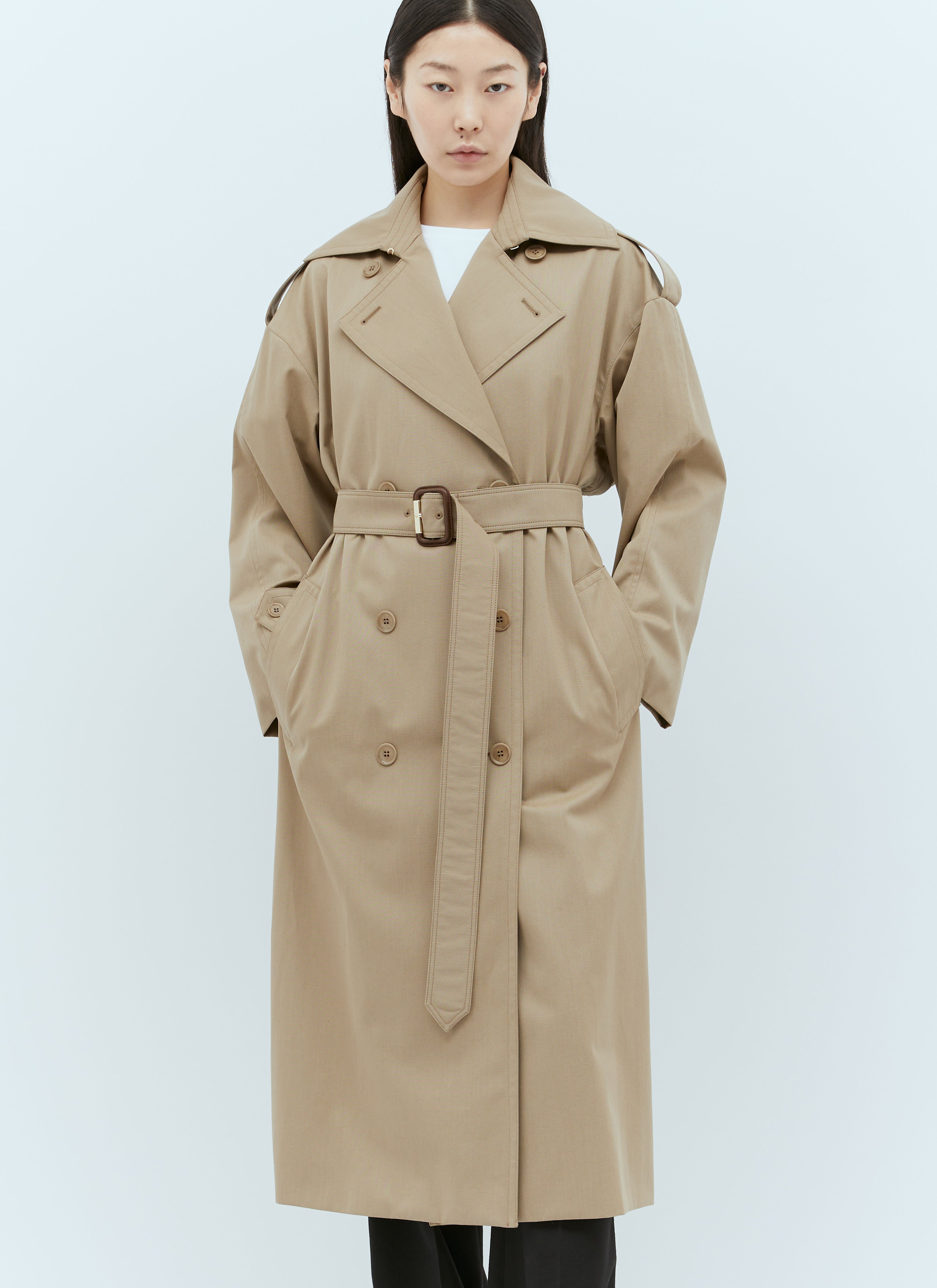 Max Mara Double-Breasted Trench Coat Brown max0255055