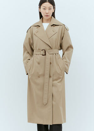 Max Mara Double-Breasted Trench Coat Camel max0256019