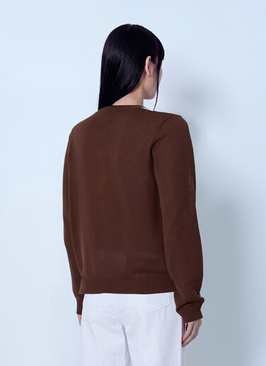 LN-CC® - GANNI: Light Cotton Argyle Cardigan - Brown GANNI Light Cotton Argyle Cardigan Brown gan0265019