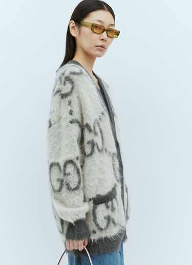 Gucci Reversible GG Mohair-Blend Cardigan Grey guc0255021