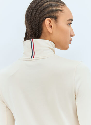 Moncler Grenoble T 领平纹针织上衣 乳白色 mog0258007