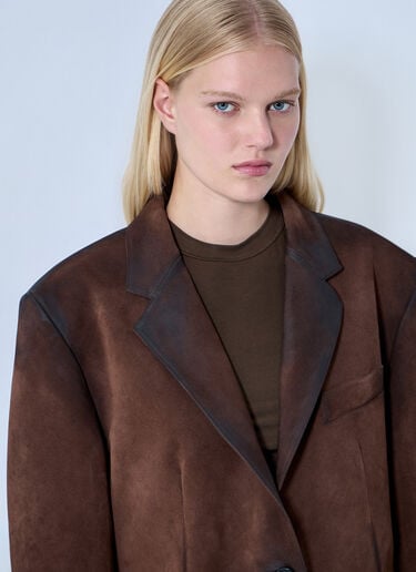 LN-CC® - Acne Studios: Distressed Suede Blazer - Brown Acne Studios Distressed Suede Blazer Brown acn0264029