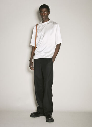 Saint Laurent Silk Satin T-Shirt White sla0156011