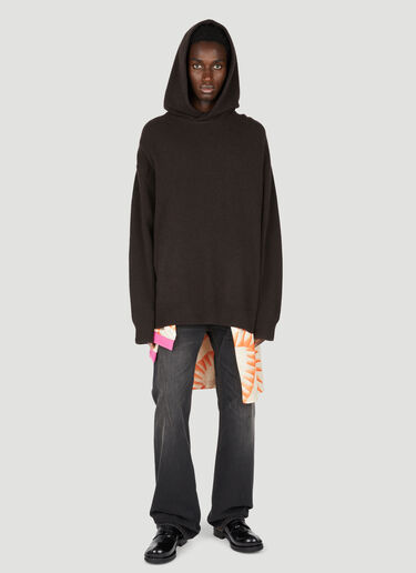 Acne Studios Wool Cashmere Knit Hooded Sweatshirt Brown acn0153003