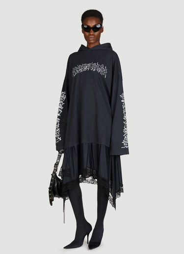 Balenciaga Hooded Hybrid Dress Black bal0255027