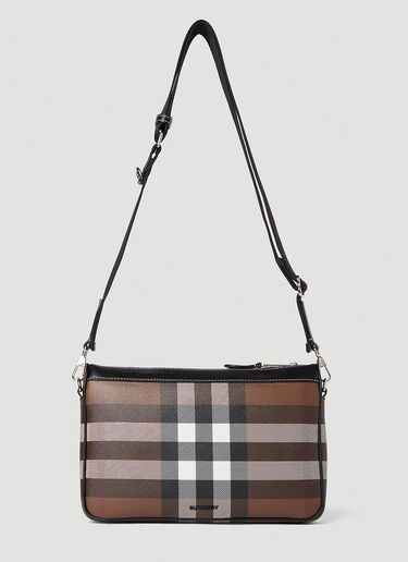 BURBERRY BROWN HAYMARKET MINI SHOULDER BAG