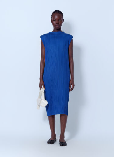 LN-CC® - Pleats Please Issey Miyake: July Pleated Midi Dress - Blue Pleats Please Issey Miyake July Pleated Midi Dress Blue plp0266004
