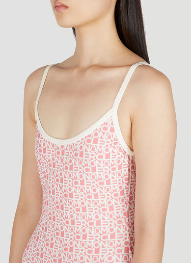 Moncler Logo Print Swimsuit Pink mon0252041