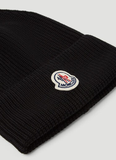 로고 패치 비니 햇 Moncler 로고 패치 비니 햇 블랙 mon0151040
