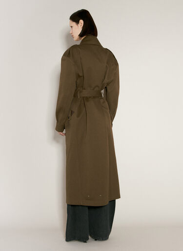 Saint Laurent Twill Trench Coat Brown sla0256007