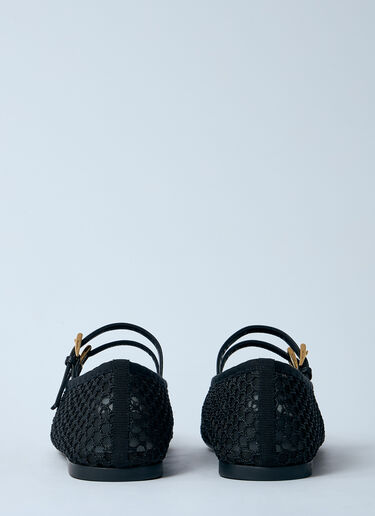 Prada Mesh Ballerina Flats Black pra0260003