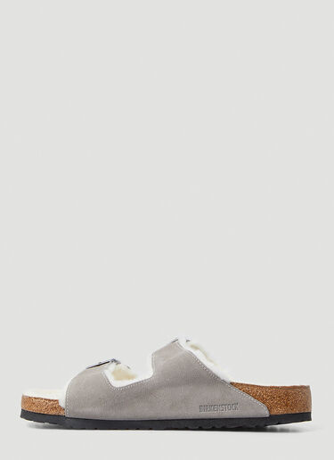 Birkenstock Arizona Shearling Two Strap Sandals Grey brk0349010