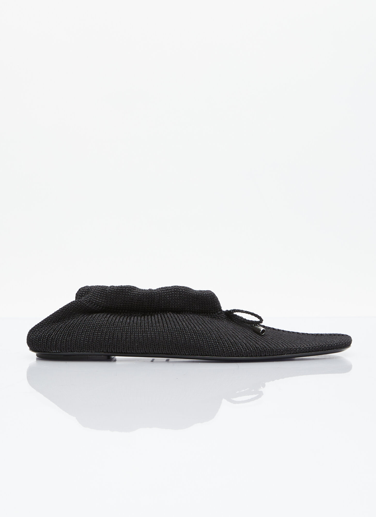 Totême The Gathered Satin Ballet Flats In Black
