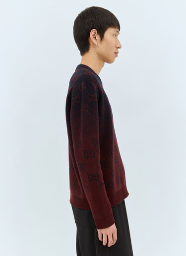 Gucci GG デグラデーションウールジャカードセーター バーガンディ guc0157022