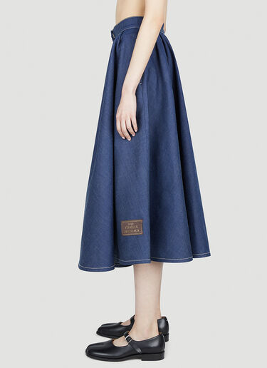 Gucci Button Down Denim Skirt Blue guc0251212