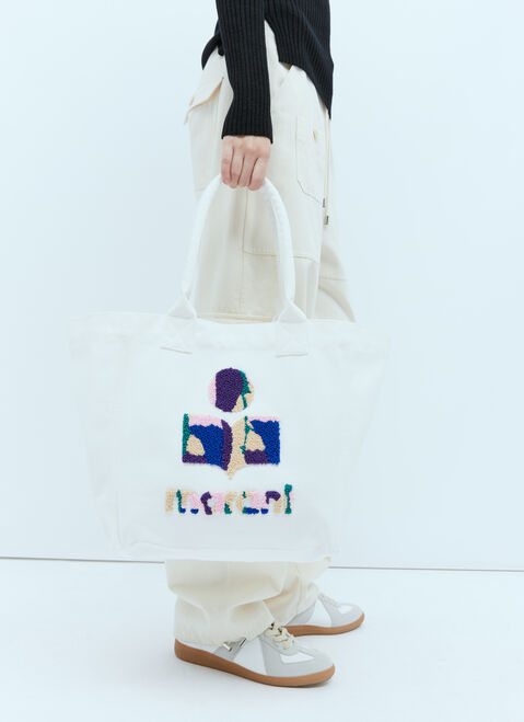Isabel Marant Yenky Logo Embroidery Tote Bag Cream ibm0253047