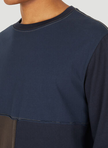 Eckhaus Latta Lapped Raw Seams T-Shirt Blue eck0147009