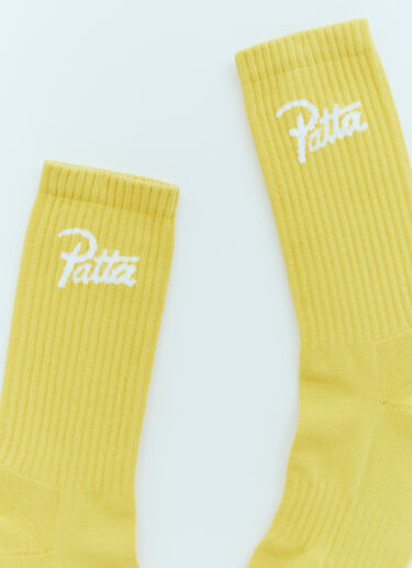 Patta ロゴジャカードソックス イエロー pat0154017